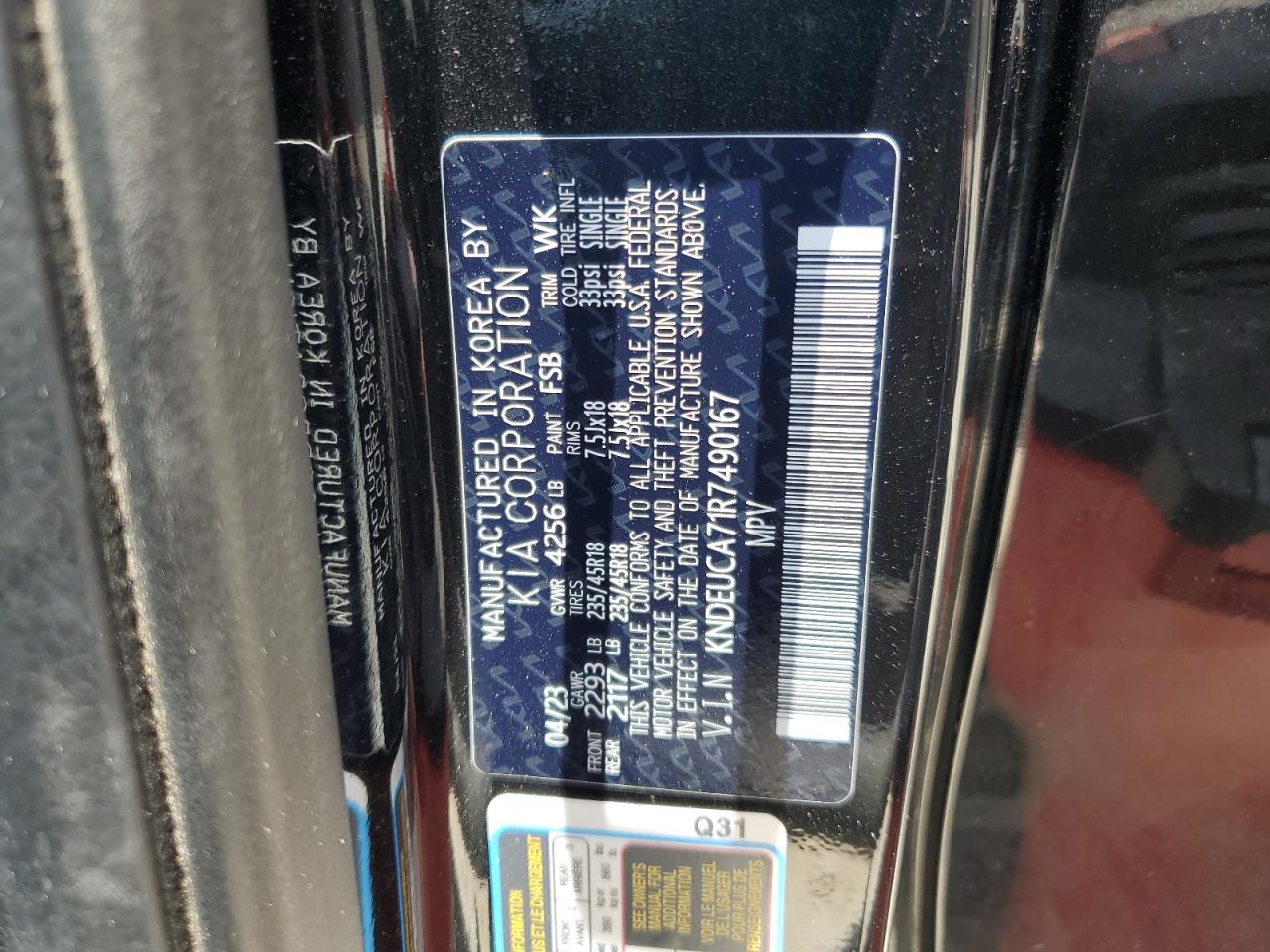 2024 Kia Seltos X Line VIN: KNDEUCA71R7490167 Lot: 57101255