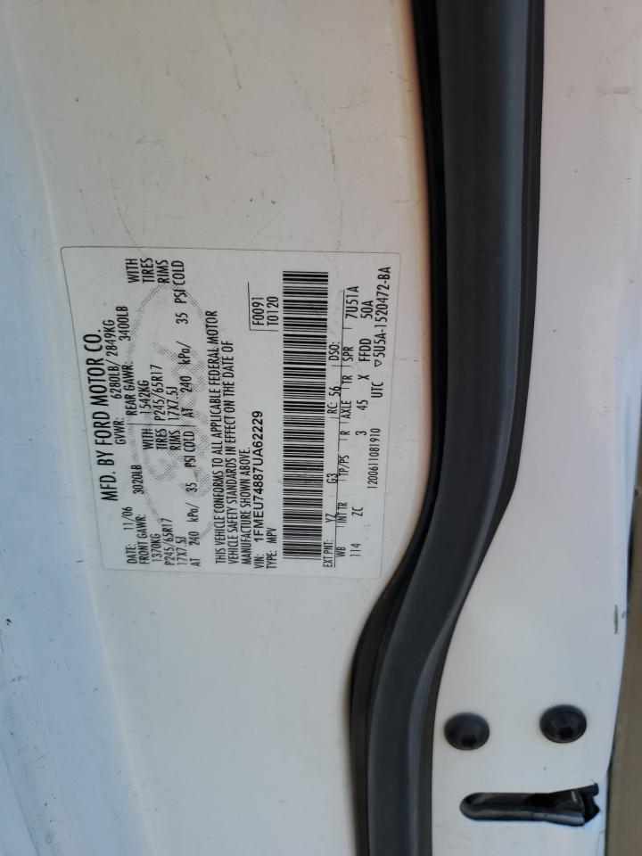 2007 Ford Explorer Eddie Bauer VIN: 1FMEU74887UA62229 Lot: 57144215