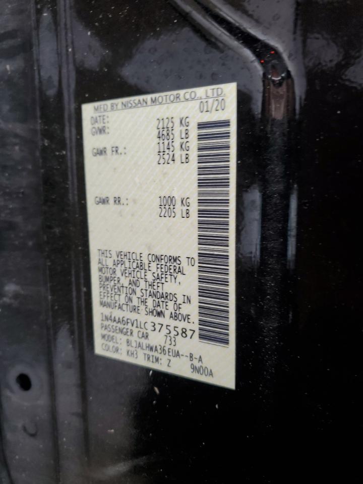 2020 Nissan Maxima Platinum VIN: 1N4AA6FV1LC375587 Lot: 55992925
