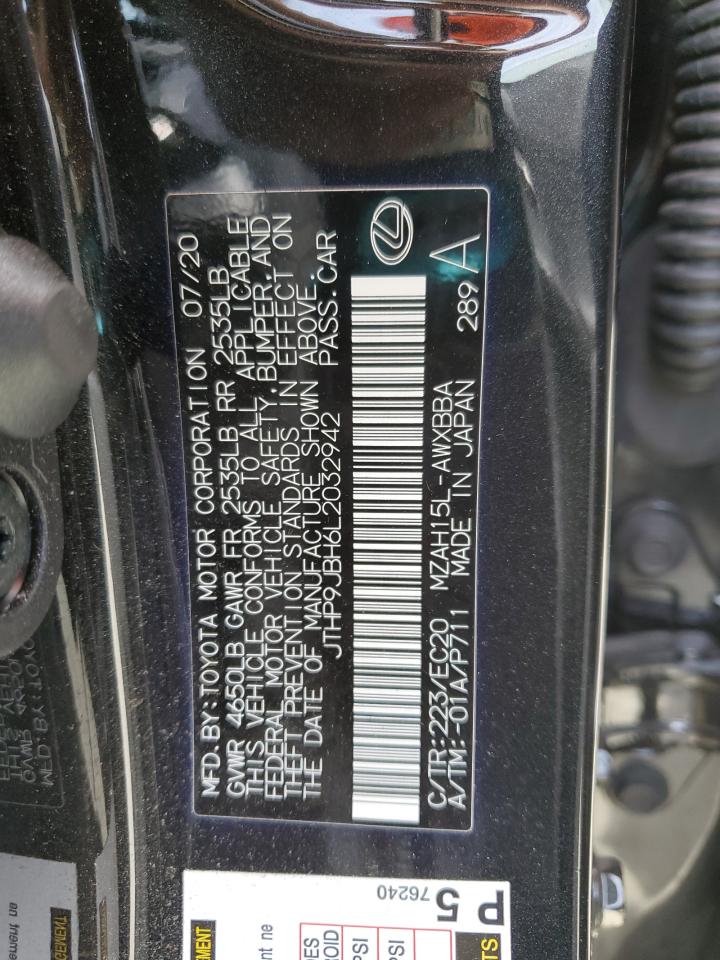 2020 Lexus Ux 250H VIN: JTHP9JBH6L2032942 Lot: 56675505