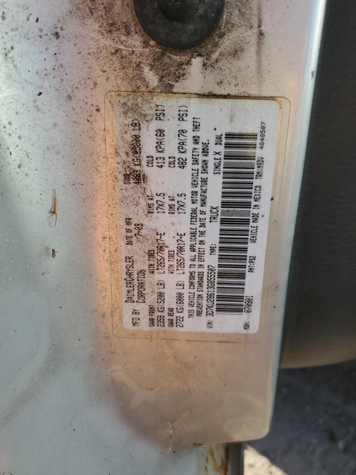 2003 Dodge Ram 2500 St VIN: 3D7KU28613G855507 Lot: 51678815