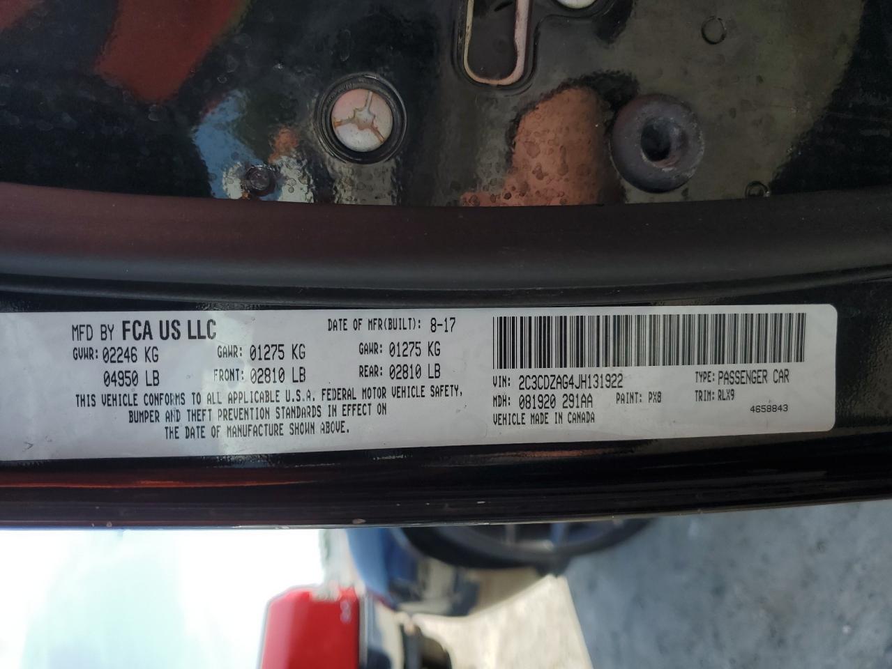 2018 Dodge Challenger Sxt VIN: 2C3CDZAG4JH131922 Lot: 57556905