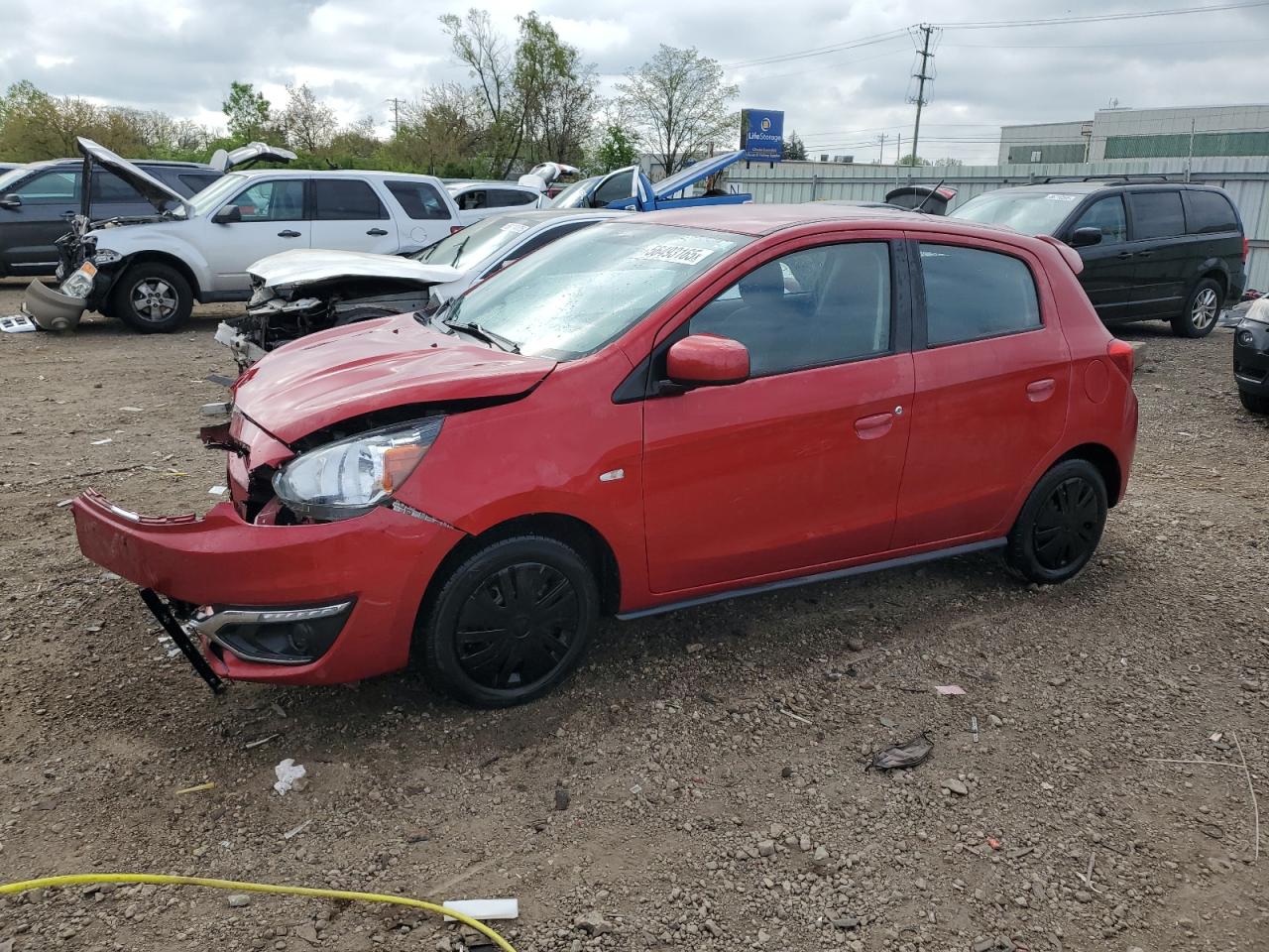 2019 Mitsubishi Mirage Es na sprzedaż w Chicago Heights, IL - Front End