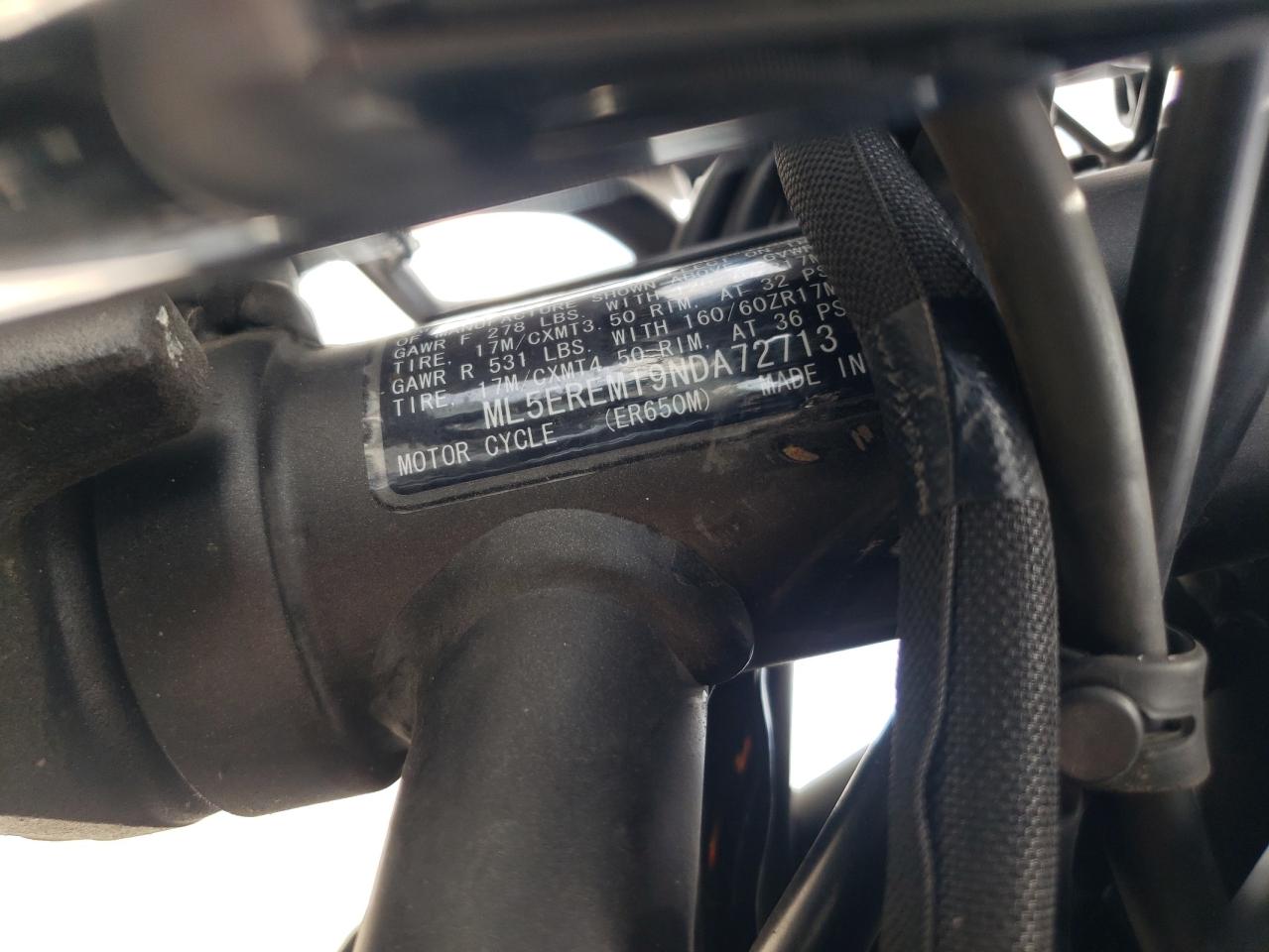 2022 Kawasaki Er650 M VIN: ML5EREM19NDA72713 Lot: 58479725