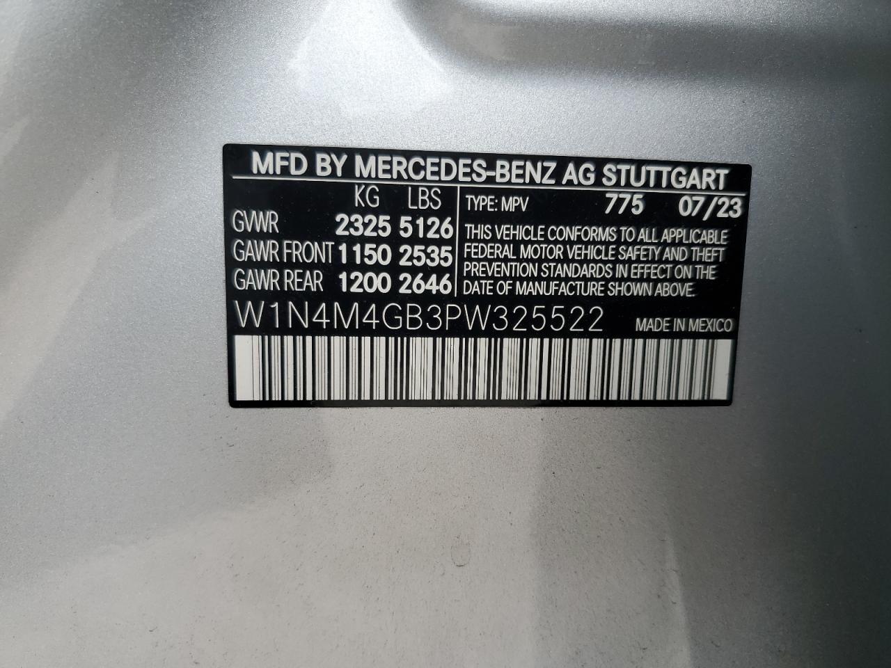2023 Mercedes-Benz Glb 250 VIN: W1N4M4GB3PW325522 Lot: 56837135