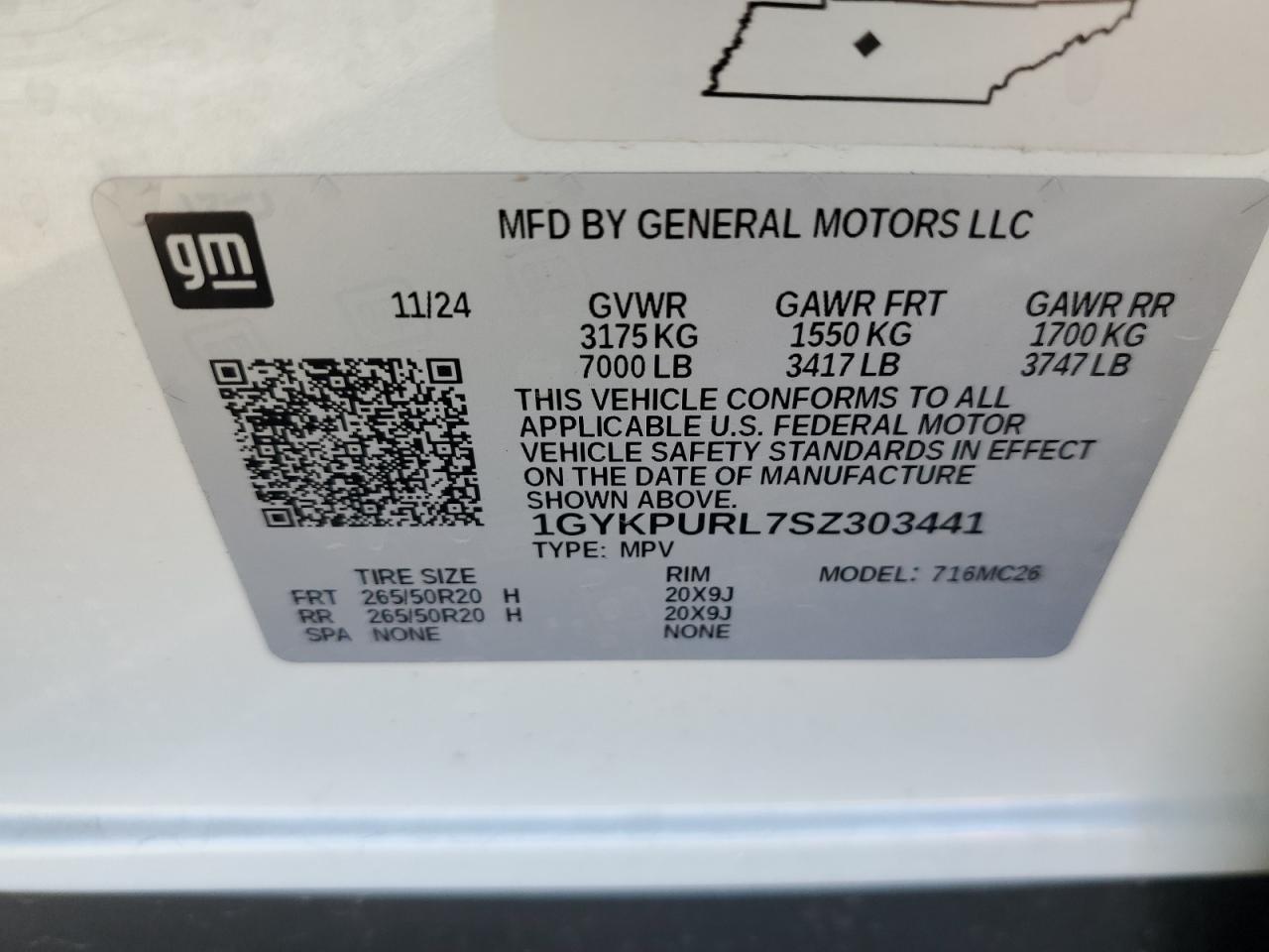 2025 Cadillac Lyriq Sport VIN: 1GYKPURL7SZ303441 Lot: 55331135