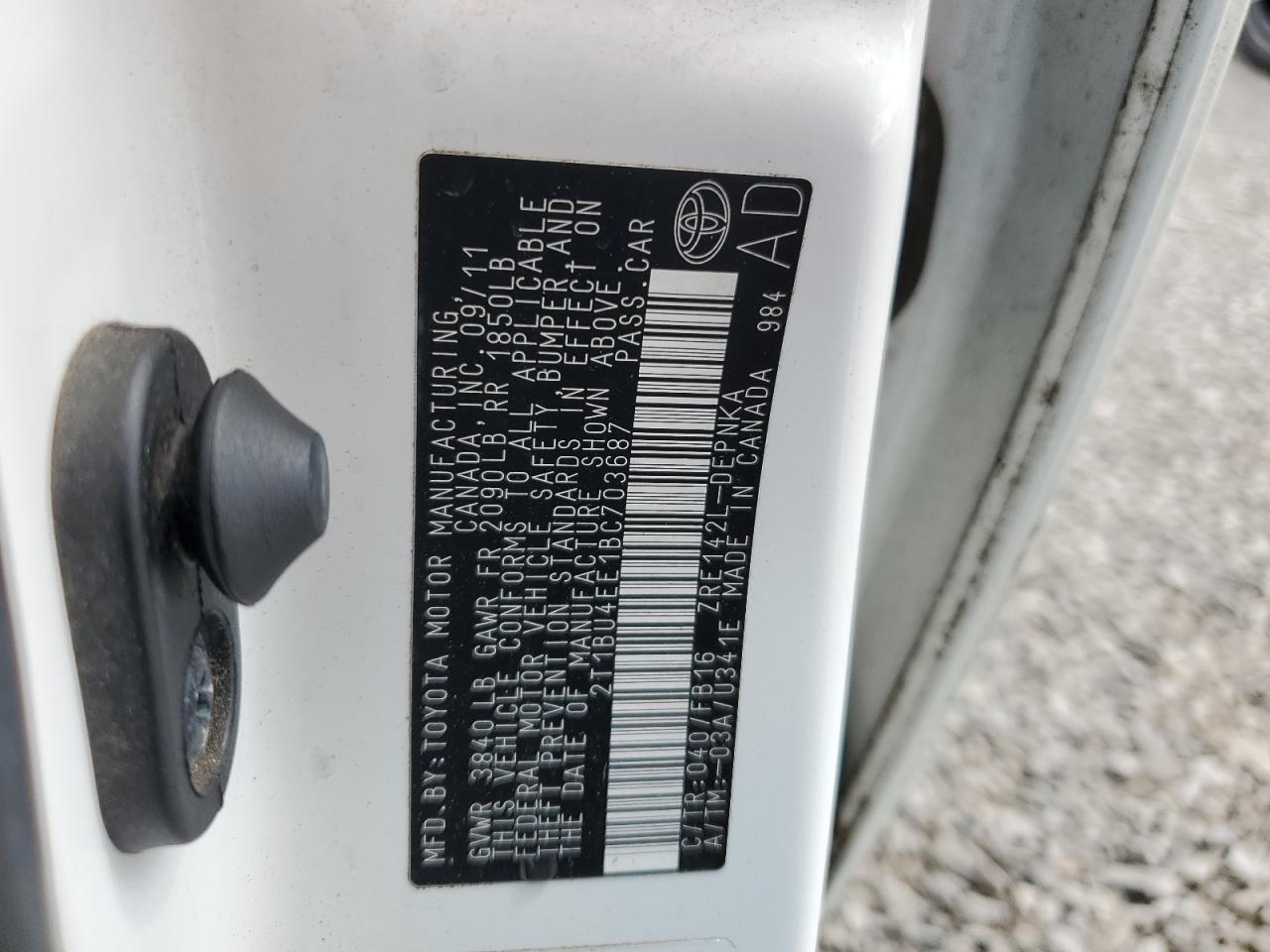 2011 Toyota Corolla Base VIN: 2T1BU4EE1BC703687 Lot: 56077375