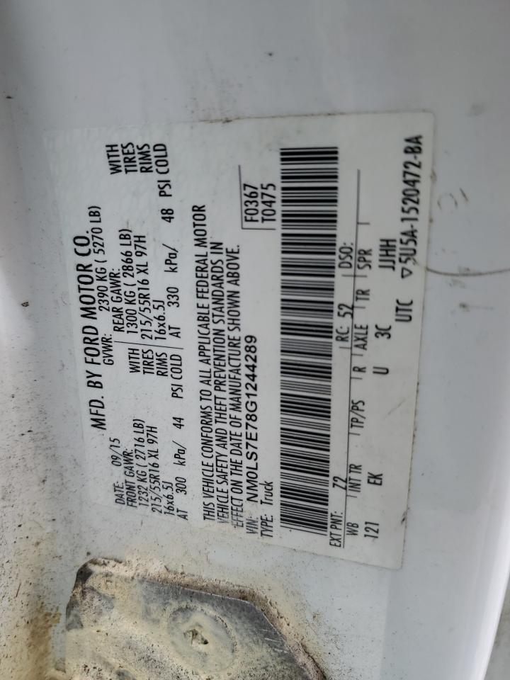 2016 Ford Transit Connect Xl VIN: NM0LS7E78G1244289 Lot: 58025105