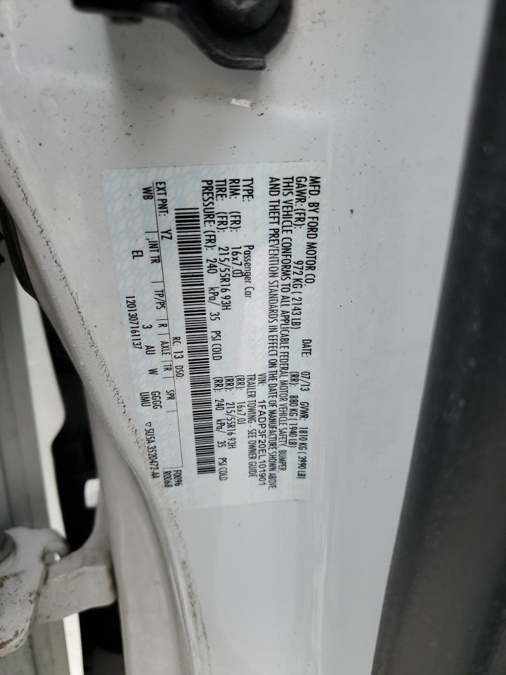 2014 Ford Focus Se VIN: 1FADP3F20EL101901 Lot: 57407165