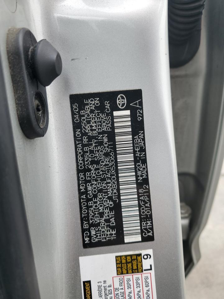 2005 Toyota Prius VIN: JTDKB20UX53066711 Lot: 56396225