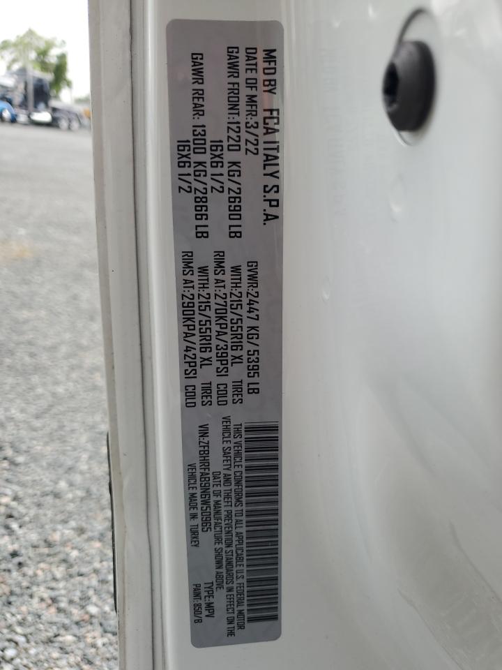 2022 Ram Promaster City Tradesman VIN: ZFBHRFAB9N6W50965 Lot: 55585565