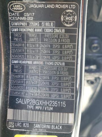 2017 LAND ROVER RANGE ROVER EVOQUE SE
