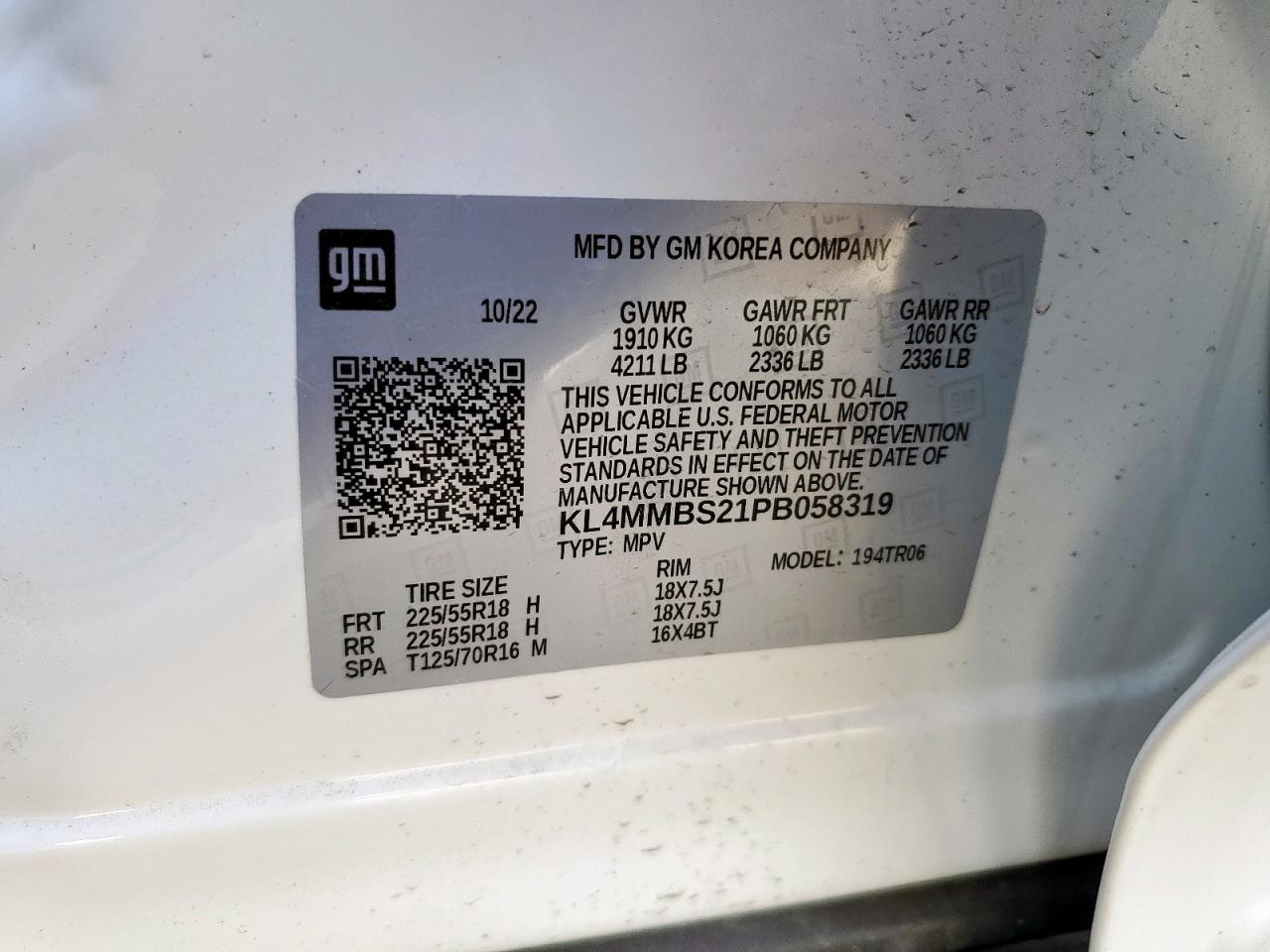2023 Buick Encore Gx Preferred VIN: KL4MMBS21PB058319 Lot: 57261235
