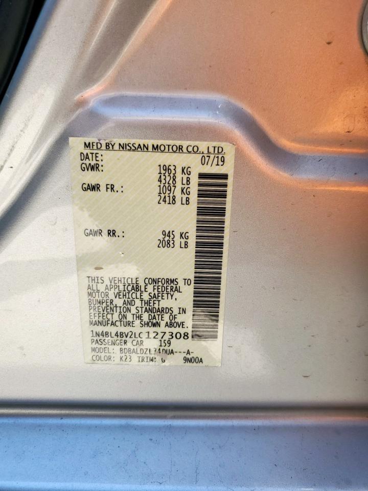 2020 Nissan Altima S VIN: 1N4BL4BV2LC127308 Lot: 56604465