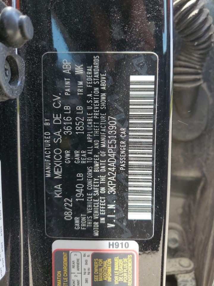 2023 Kia Rio Lx VIN: 3KPA24AD4PE513907 Lot: 57058685