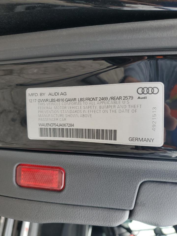 2018 Audi A5 Premium Plus S-Line VIN: WAUENCF54JA067284 Lot: 53840145