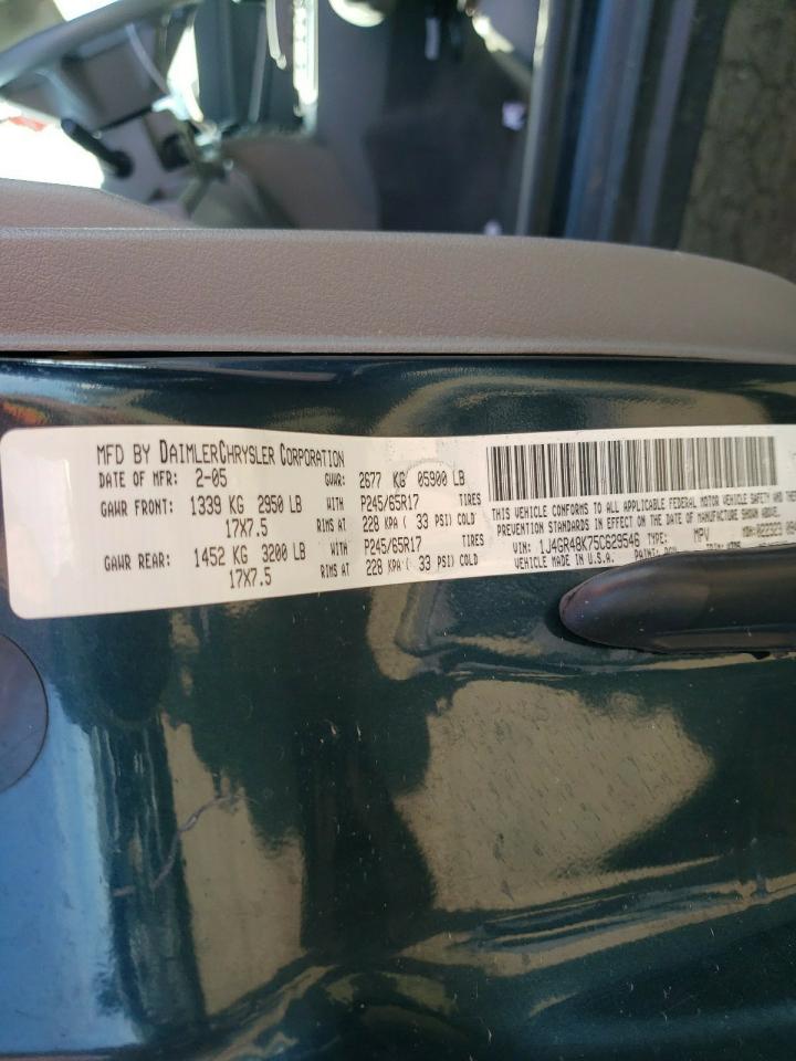 2005 Jeep Grand Cherokee Laredo VIN: 1J4GR48K75C629546 Lot: 55076715
