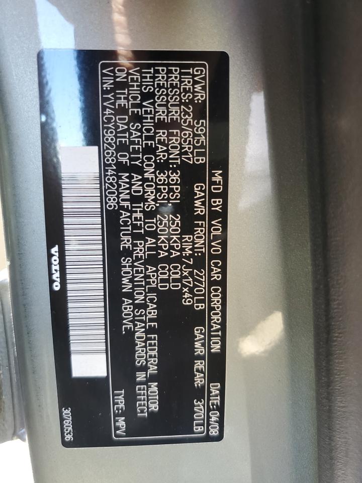 2008 Volvo Xc90 3.2 VIN: YV4CY982681482086 Lot: 56505835