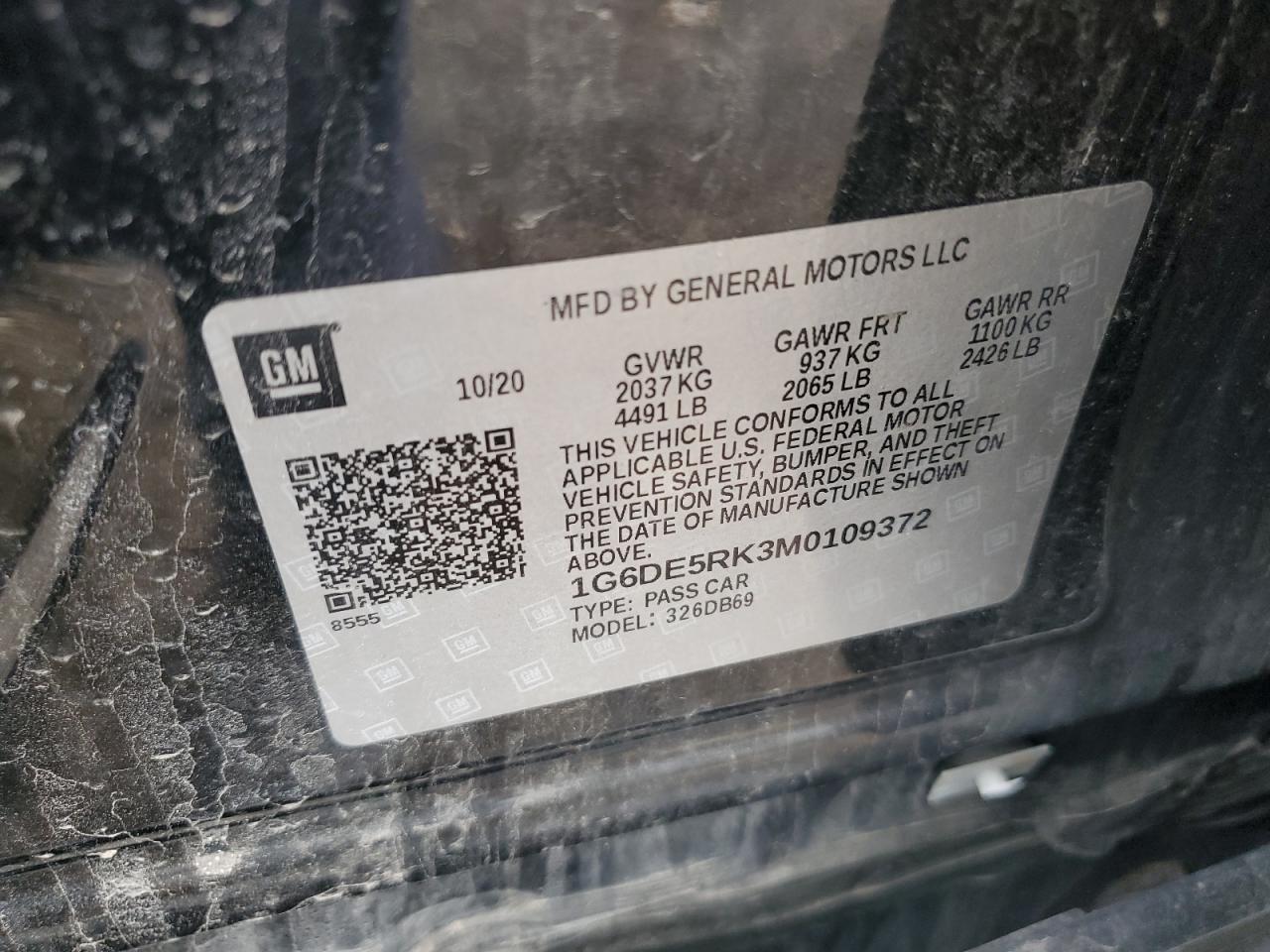 2021 Cadillac Ct4 Luxury VIN: 1G6DE5RK3M0109372 Lot: 56715945