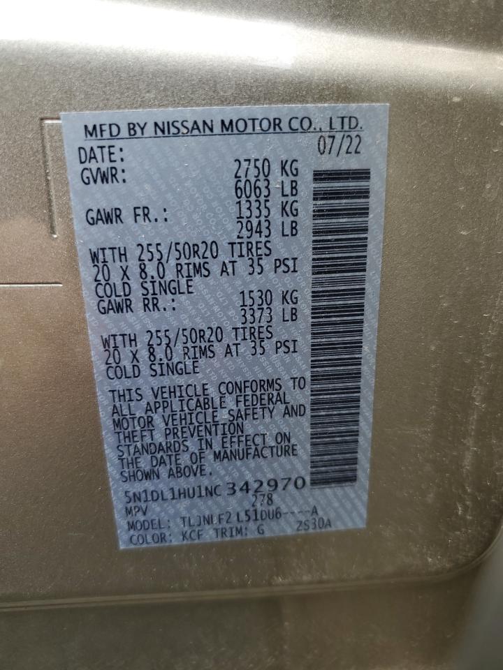 2022 Infiniti Qx60 Autograph VIN: 5N1DL1HU1NC342970 Lot: 58786795