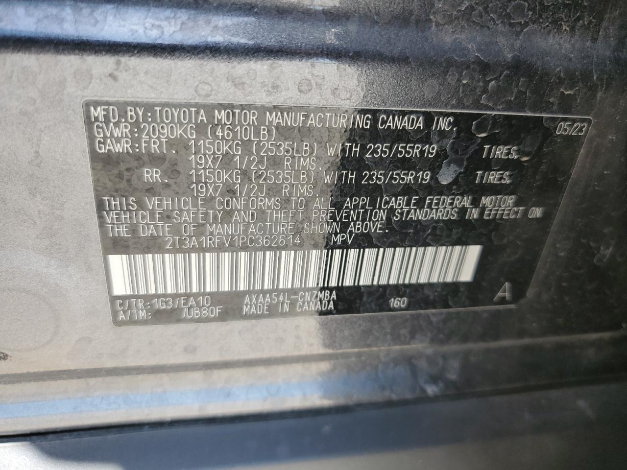 2023 Toyota Rav4 Xle Premium VIN: 2T3A1RFV1PC362614 Lot: 56923825