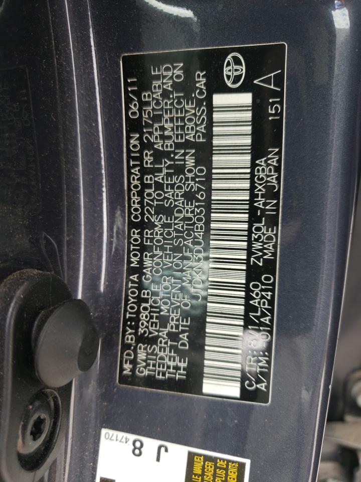 2011 Toyota Prius VIN: JTDKN3DU4B0316710 Lot: 55755025