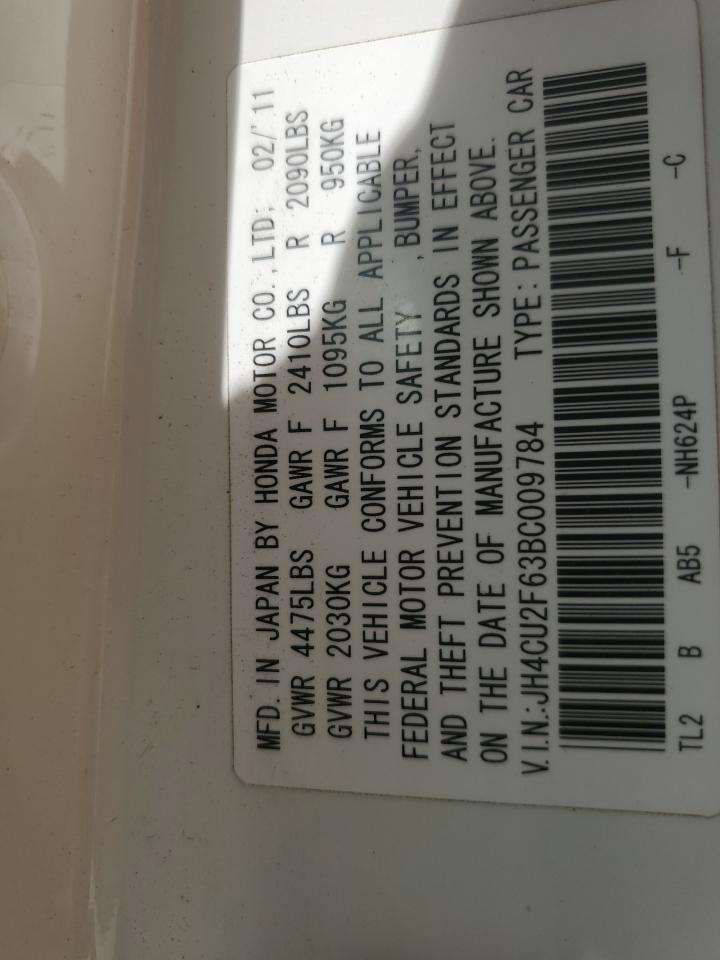 2011 Acura Tsx VIN: JH4CU2F63BC009784 Lot: 56257625