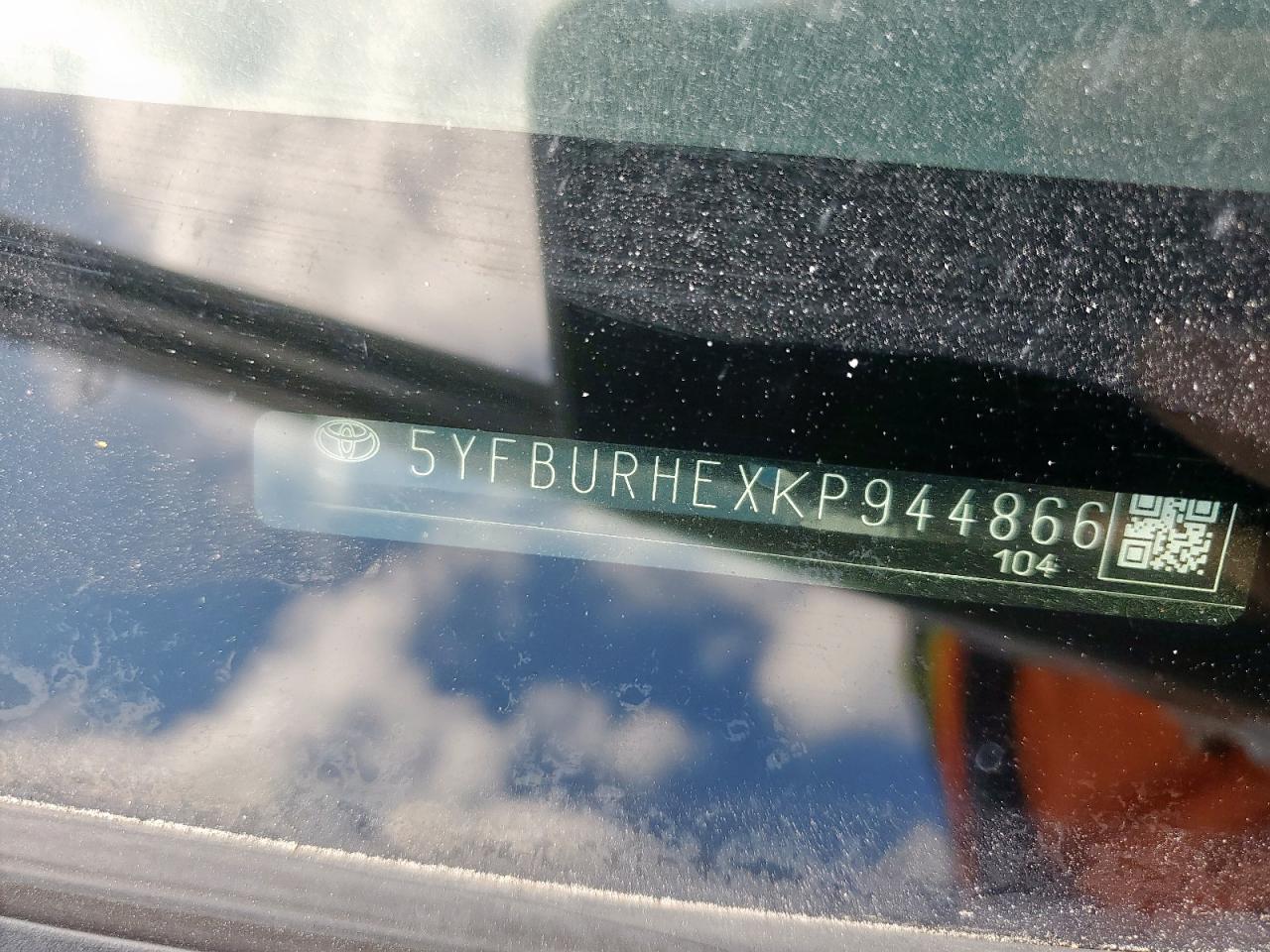 2019 Toyota Corolla L VIN: 5YFBURHEXKP944866 Lot: 55903455