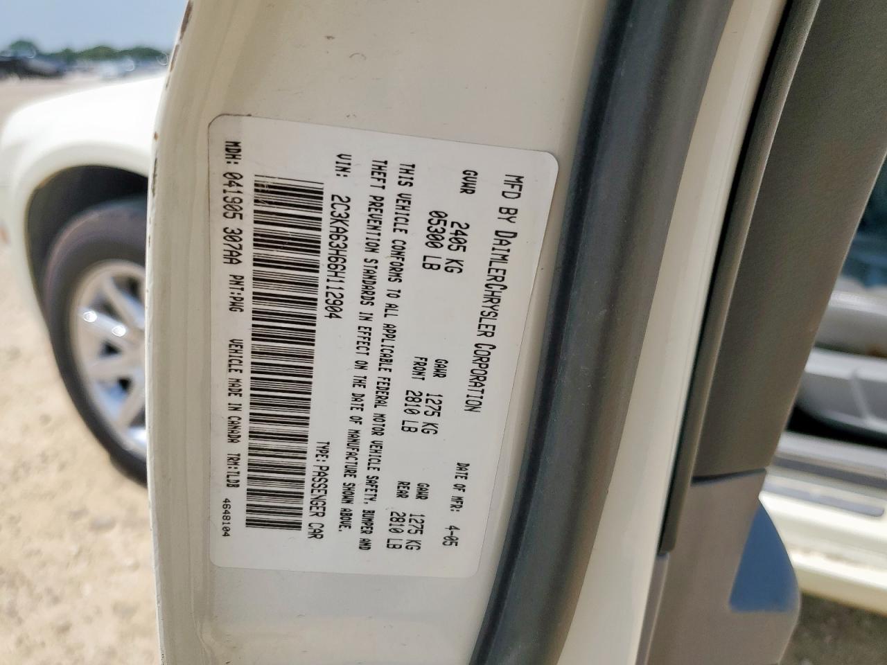2006 Chrysler 300C VIN: 2C3KA63H66H112904 Lot: 56350555