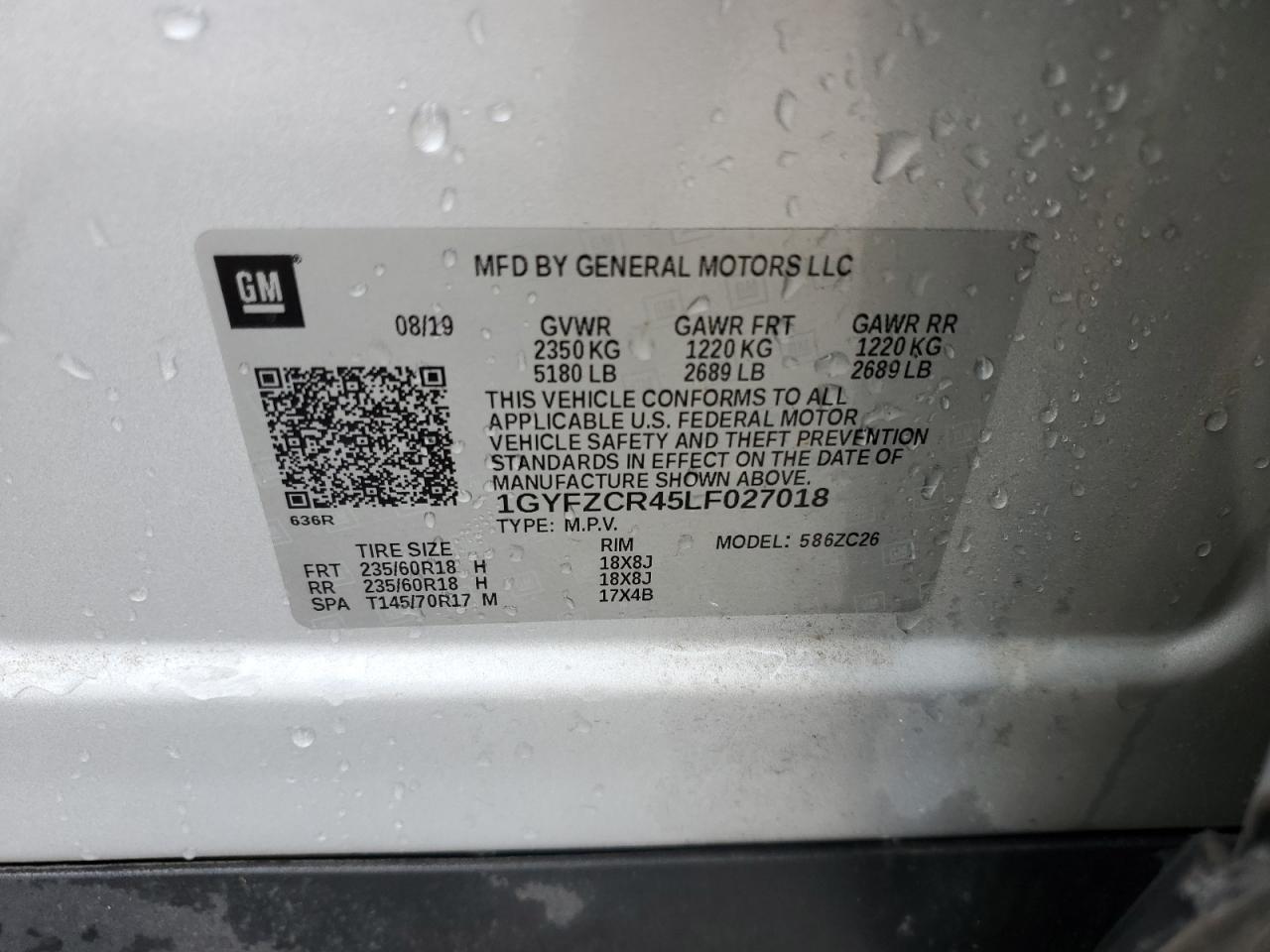 2020 Cadillac Xt4 Premium Luxury VIN: 1GYFZCR45LF027018 Lot: 55537625