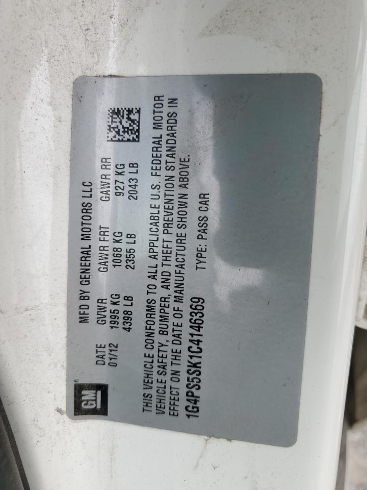 2012 Buick Verano VIN: 1G4PS5SK1C4146369 Lot: 57111315