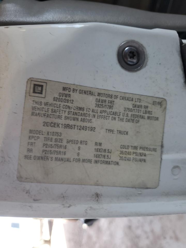 1996 Chevrolet Gmt-400 K1500 VIN: 2GCEK19R6T1249192 Lot: 56954435