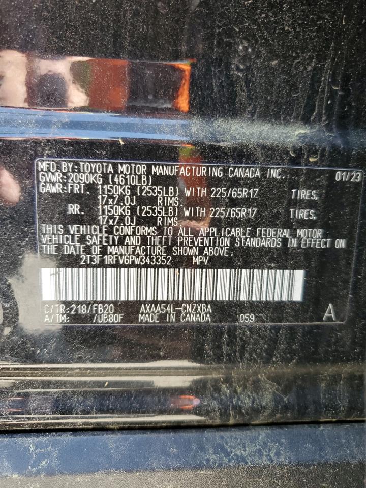 2023 Toyota Rav4 Le VIN: 2T3F1RFV6PW343352 Lot: 56275785