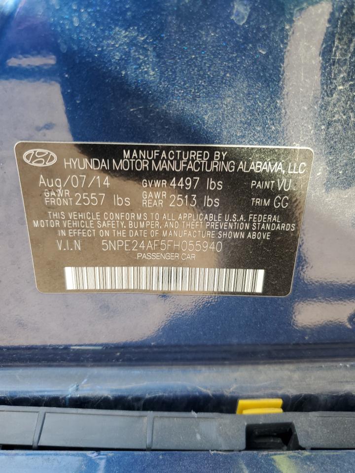 2015 Hyundai Sonata Se VIN: 5NPE24AF5FH055940 Lot: 56649205