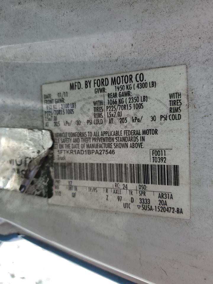 2011 Ford Ranger VIN: 1FTKR1AD1BPA27546 Lot: 56881585