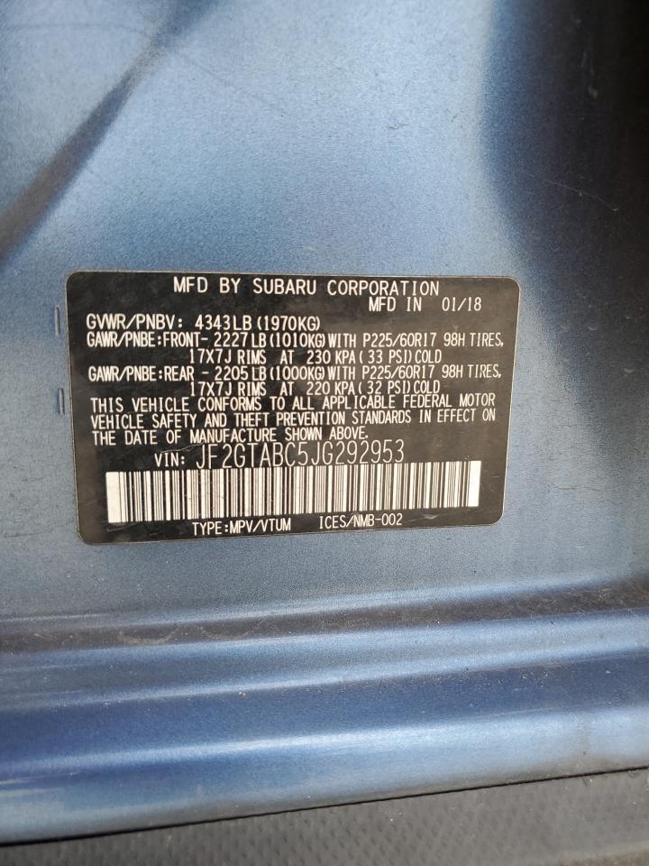 2018 Subaru Crosstrek Premium VIN: JF2GTABC5JG292953 Lot: 56460665