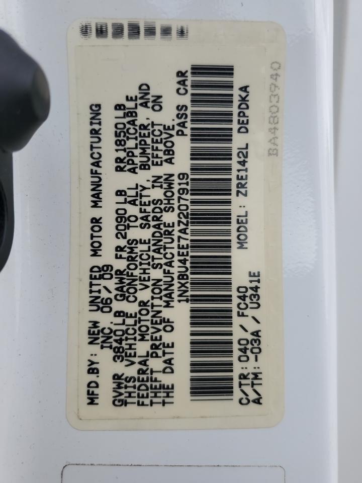 2010 Toyota Corolla Base VIN: 1NXBU4EE7AZ207919 Lot: 56318405