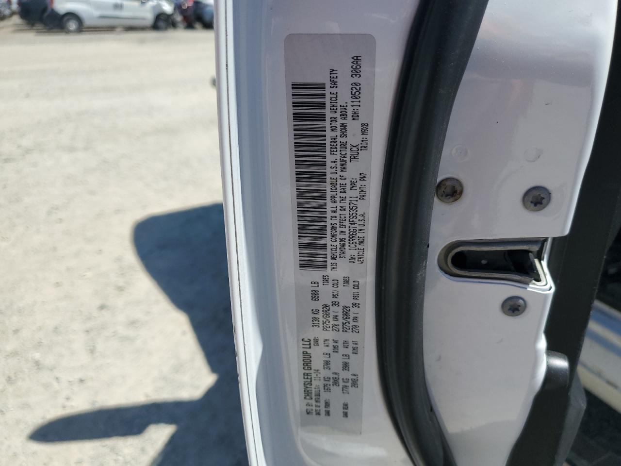 2015 Ram 1500 Slt VIN: 1C6RR6GT4FS535711 Lot: 57890605