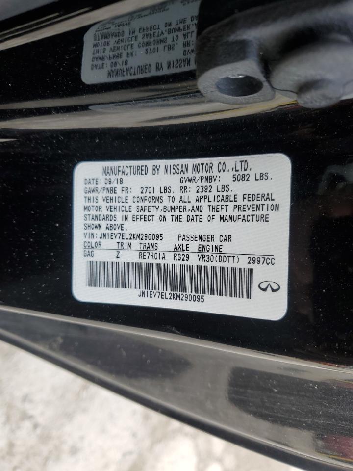 2019 Infiniti Q60 Pure VIN: JN1EV7EL2KM290095 Lot: 55221475