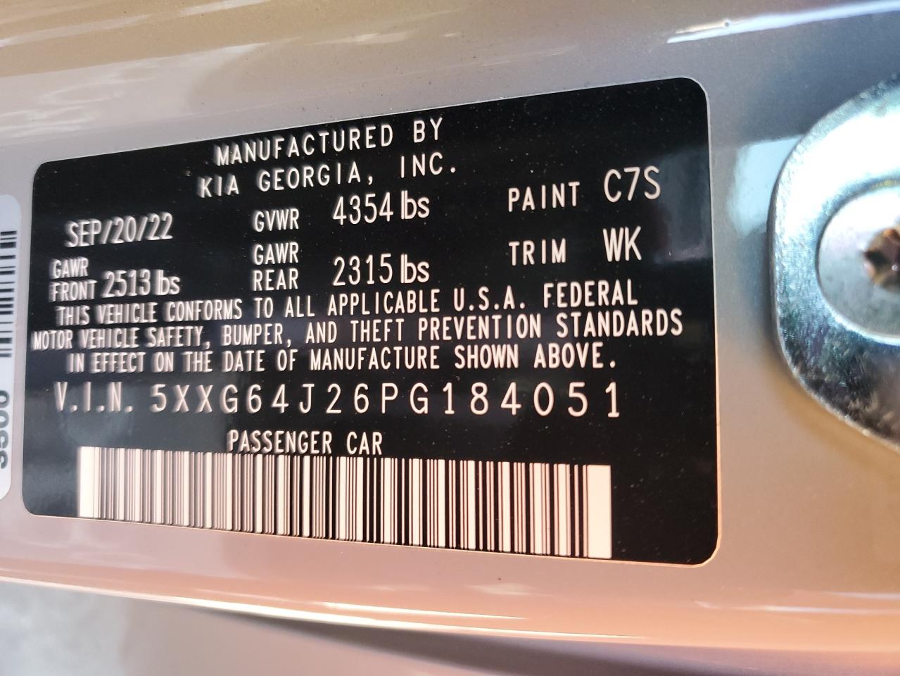 2023 Kia K5 Gt Line VIN: 5XXG64J26PG184051 Lot: 56840485