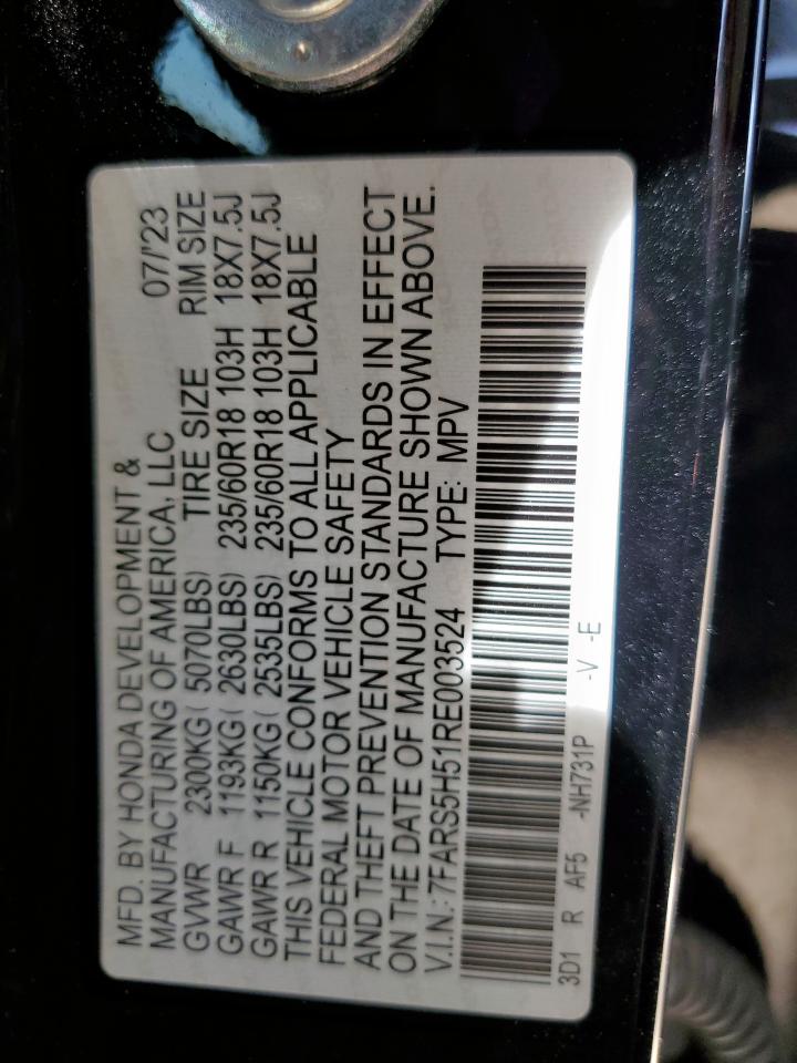 2024 Honda Cr-V Sport VIN: 7FARS5H51RE003524 Lot: 57063555