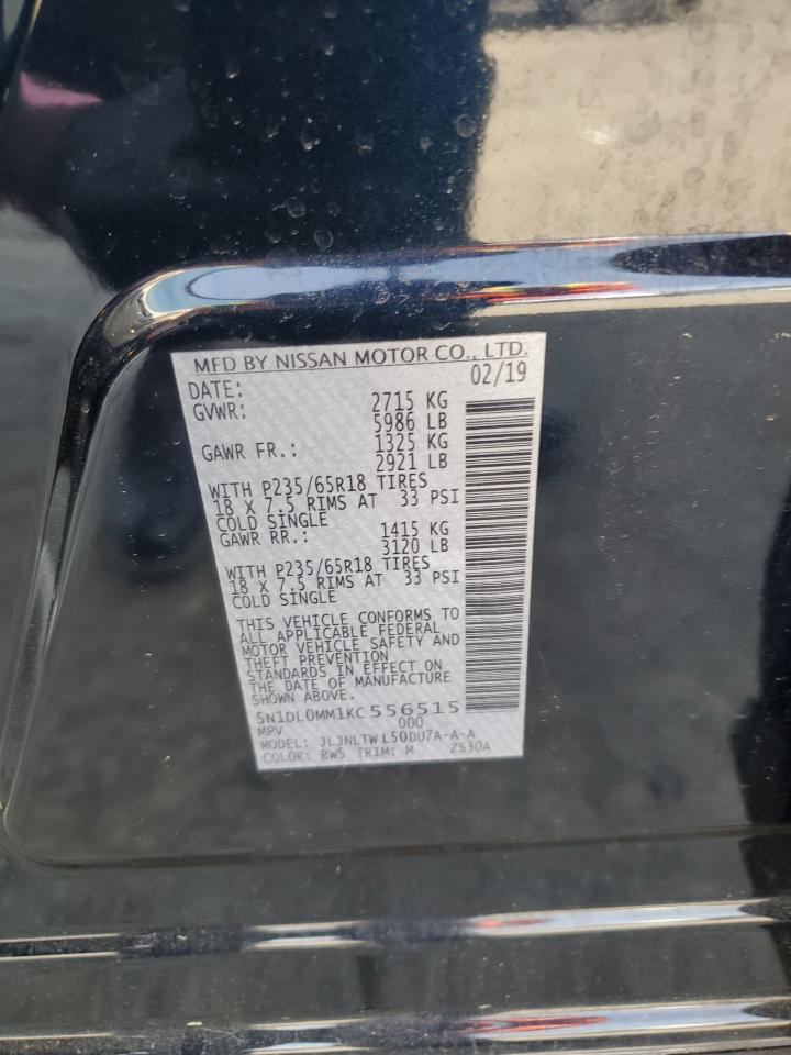 2019 Infiniti Qx60 Luxe VIN: 5N1DL0MM1KC556515 Lot: 56372365