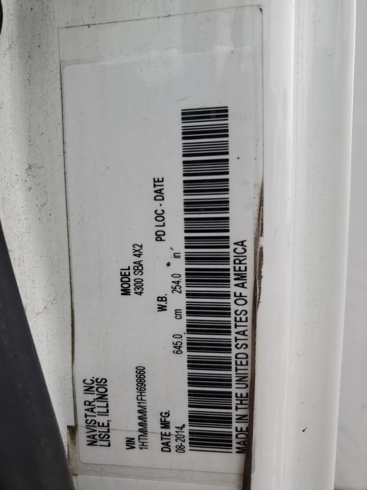 2015 International 4000 4300 VIN: 1HTMMMMM1FH698660 Lot: 56718455