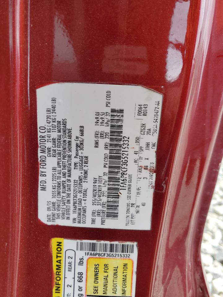 2016 Ford Mustang Gt VIN: 1FA6P8CF3G5215332 Lot: 60563825