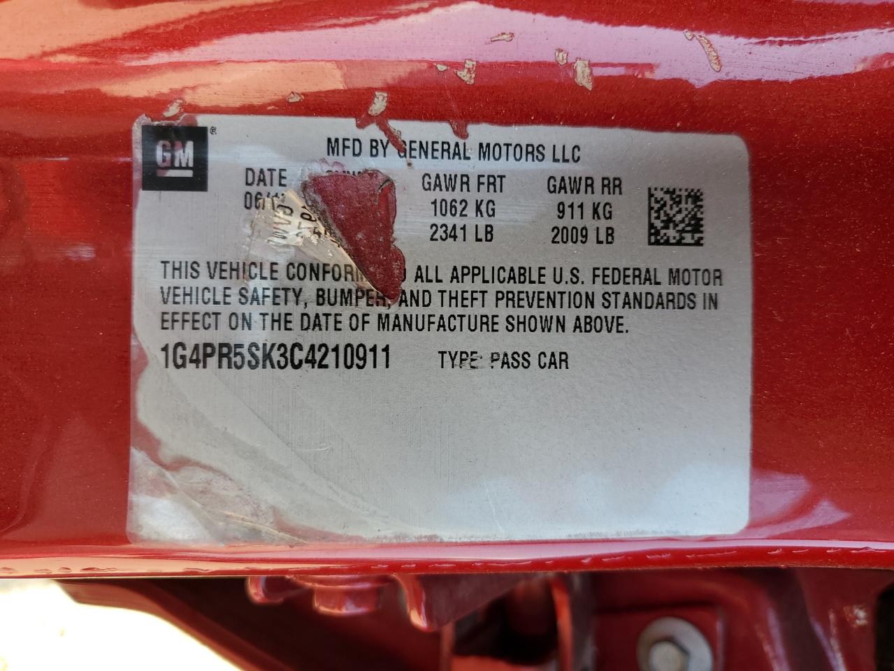2012 Buick Verano Convenience VIN: 1G4PR5SK3C4210911 Lot: 56662675
