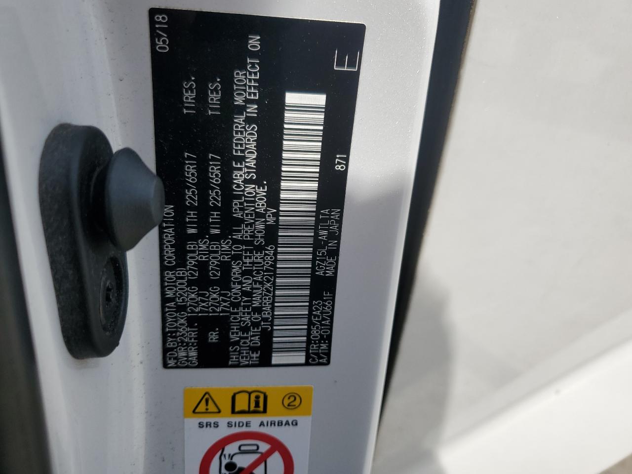 2019 Lexus Nx 300 Base VIN: JTJBARBZ2K2179846 Lot: 58236005