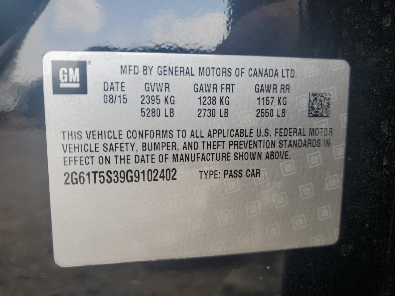 2016 Cadillac Xts Platinum VIN: 2G61T5S39G9102402 Lot: 57179655
