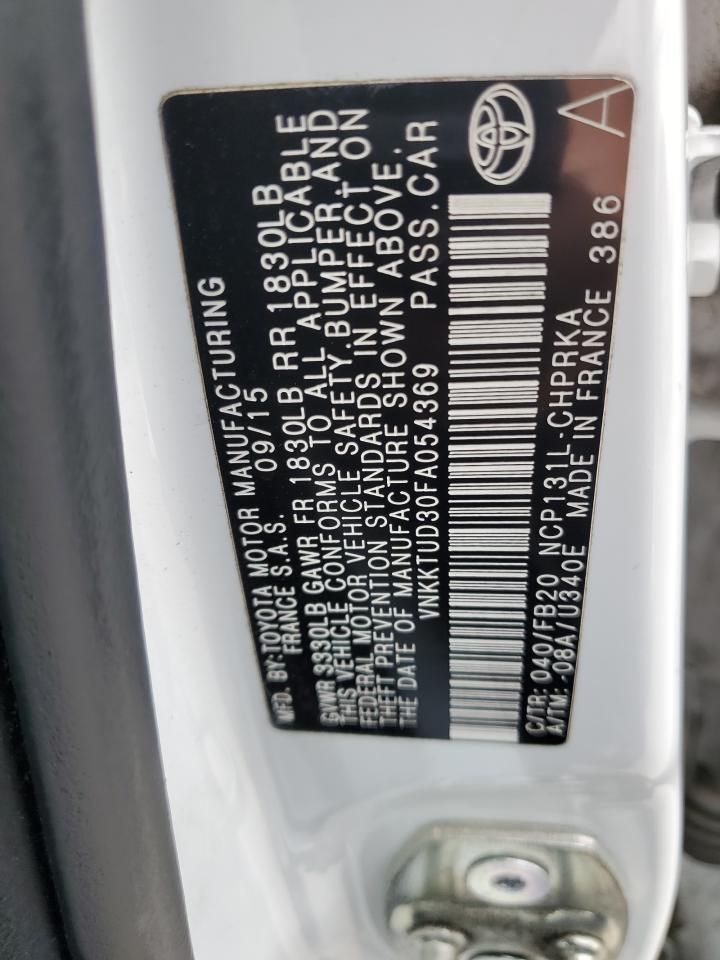2015 Toyota Yaris VIN: VNKKTUD30FA054369 Lot: 56732905