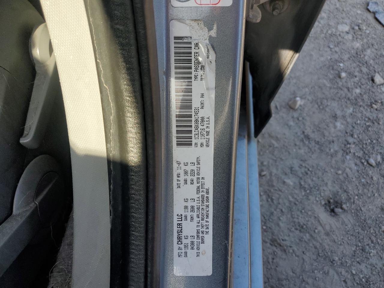 2008 Chrysler Sebring Lx VIN: 1C3LC46K08N174531 Lot: 55667545