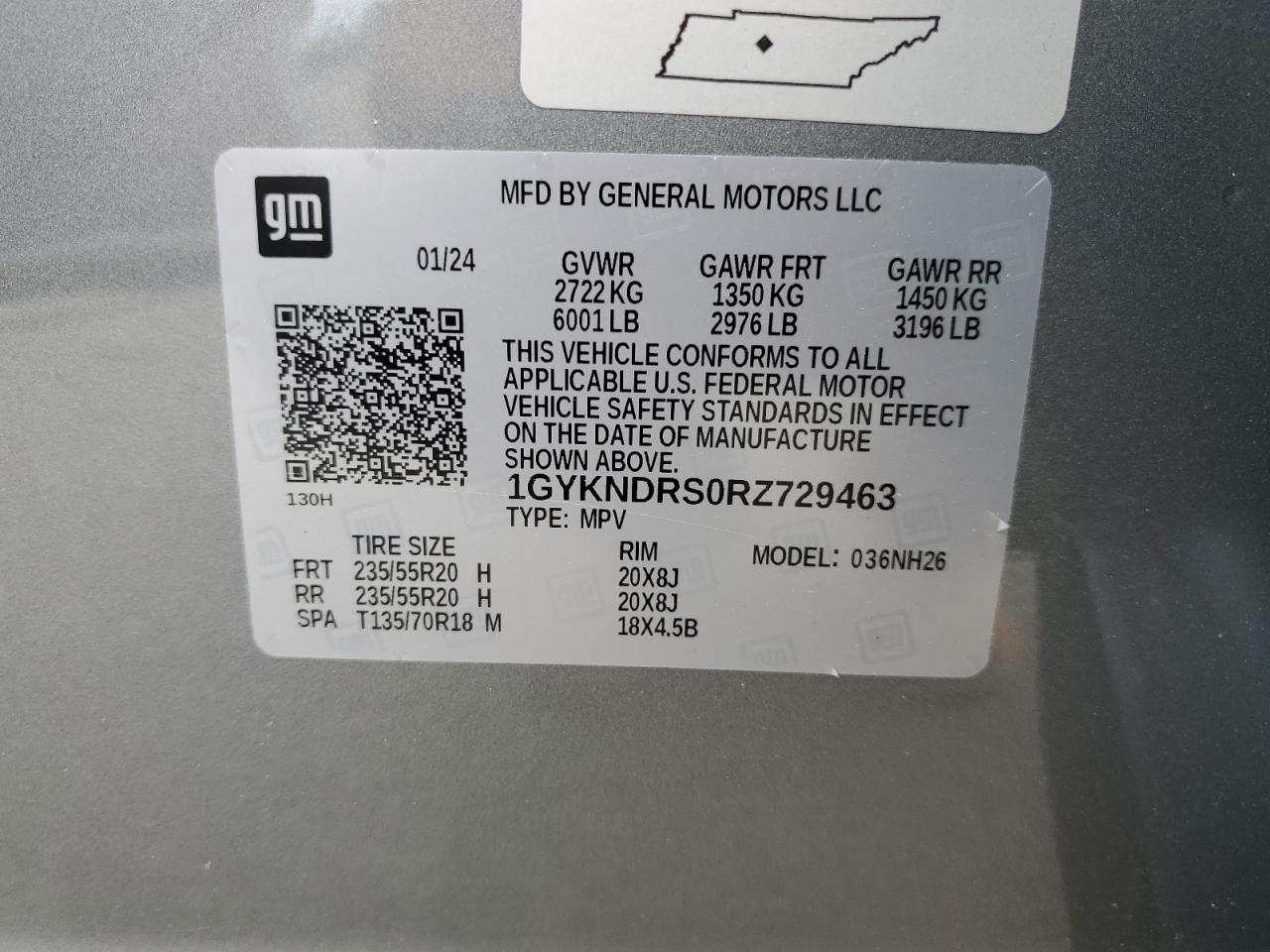 2024 Cadillac Xt5 Premium Luxury VIN: 1GYKNDRS0RZ729463 Lot: 56561905